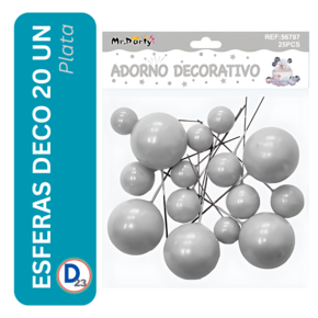 ESFERAS DECO PARA TORTAS PLATA (56811)